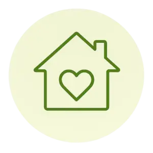 This is a simple house icon with a heart in it.