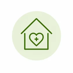 This is a simple house icon with a heart in it.