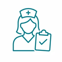 Nurse-led care planning icon representing personalized in-home nursing assessments, care coordination, and individualized care planning for seniors aging safely and independently at home.