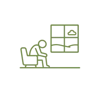 Image icon of a person feeling isolated at home
